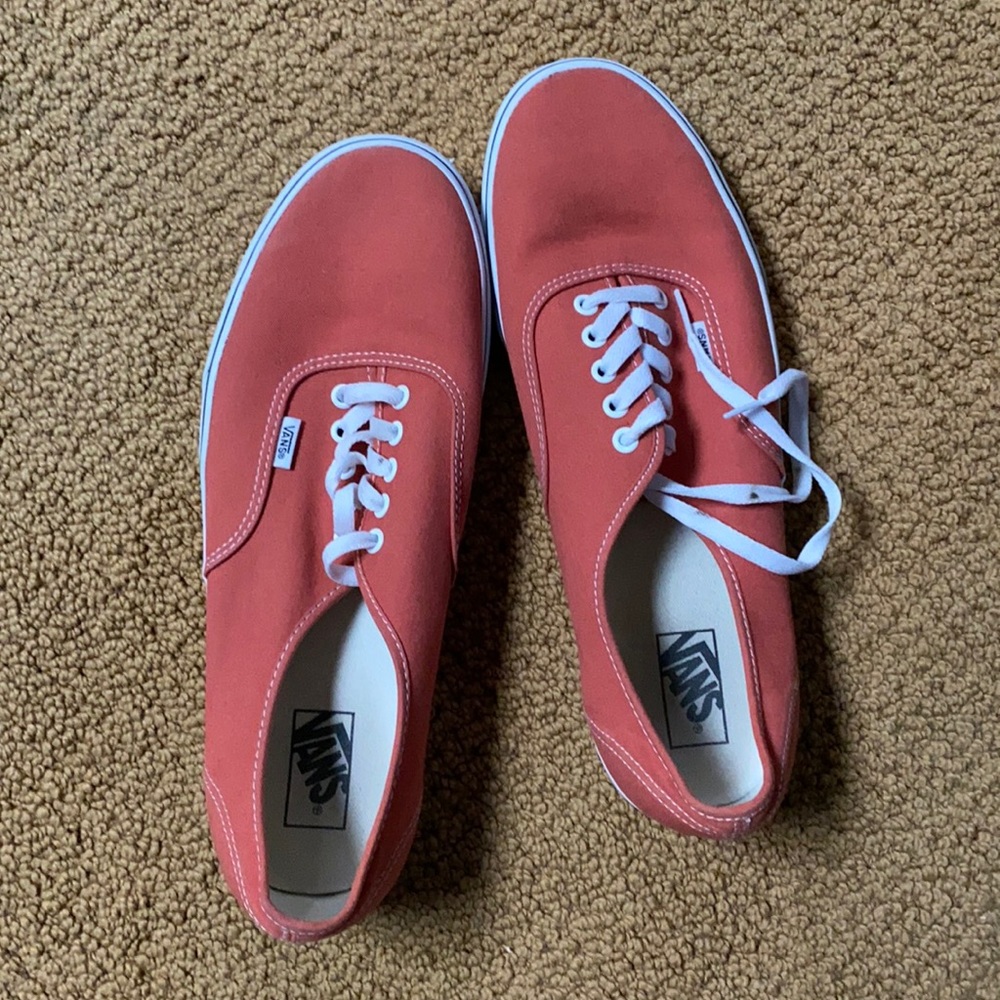Excellent Condition Orange Vans Authentic - Size 13